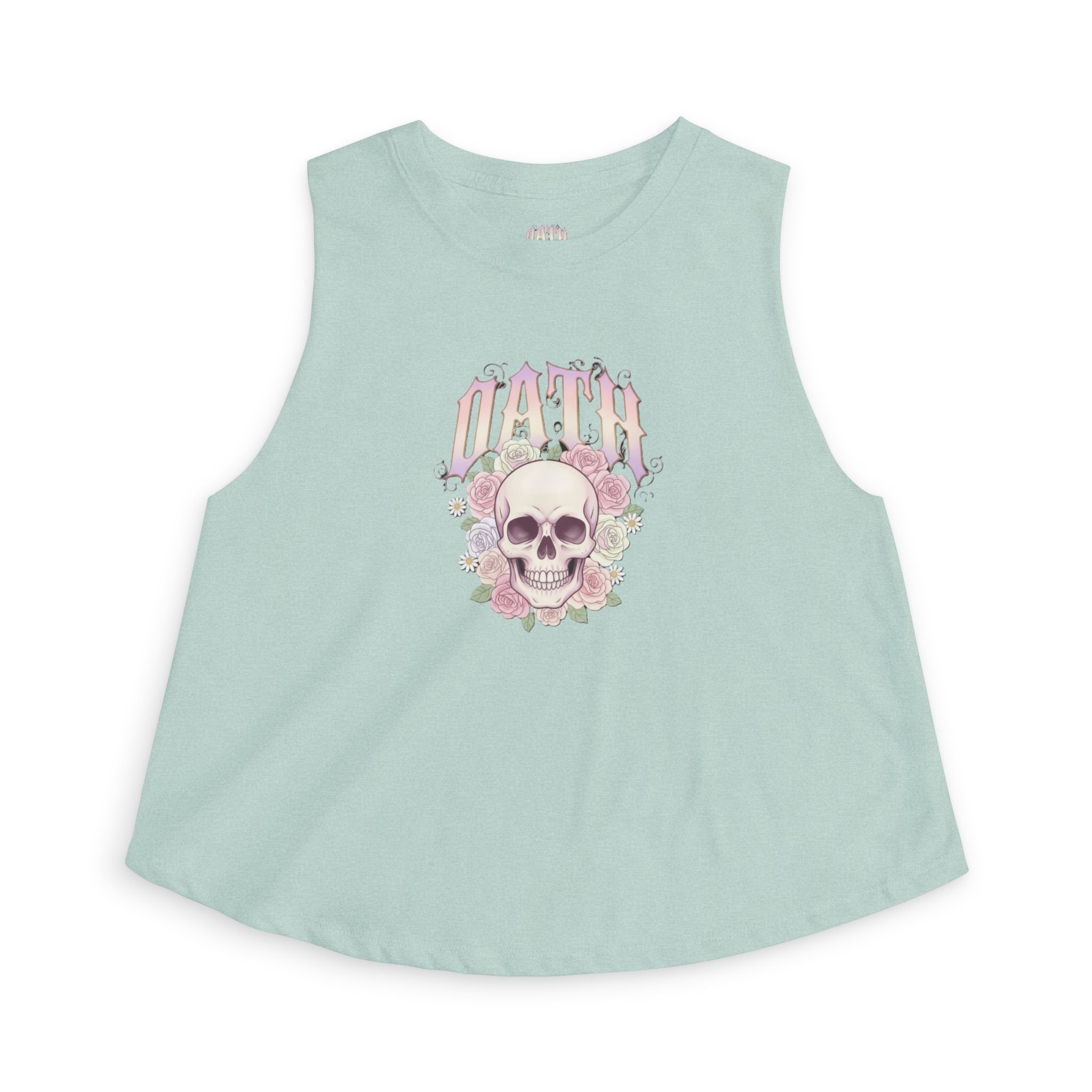 Skull & Roses Crop Top — Vintage Gothic Floral Graphic - OathUniverse