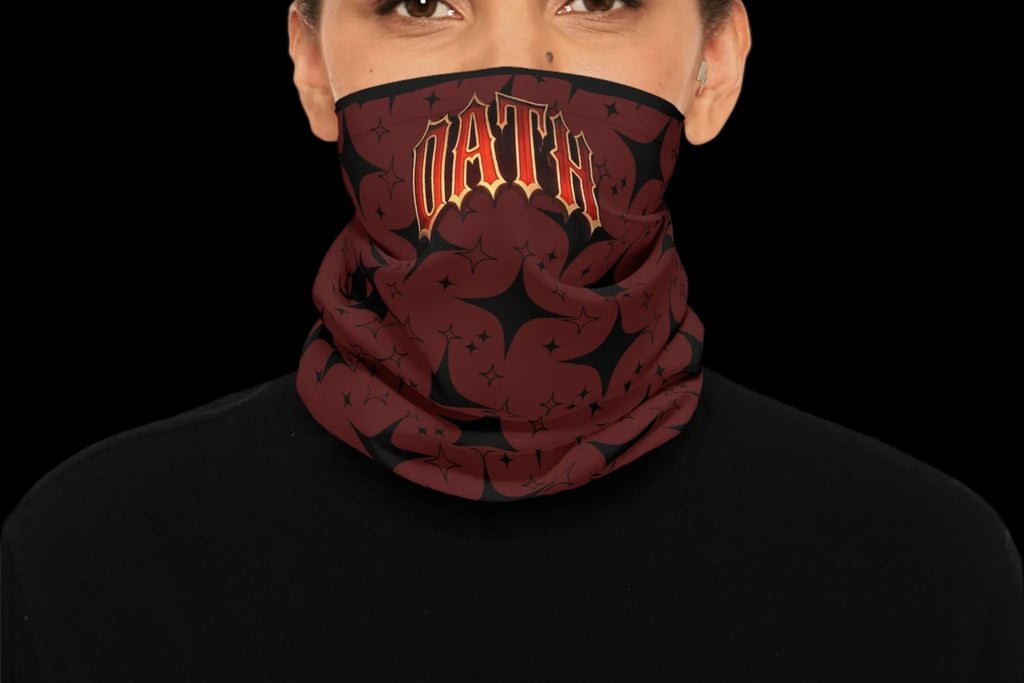 Neck Gaiter - Oath Red Spiral Pattern - OathUniverse